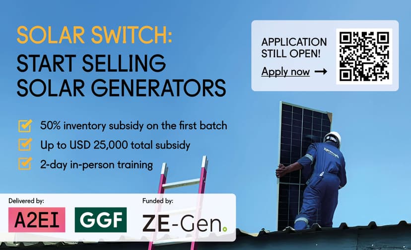 Solar Switch: Start selling solar generators – application still open!