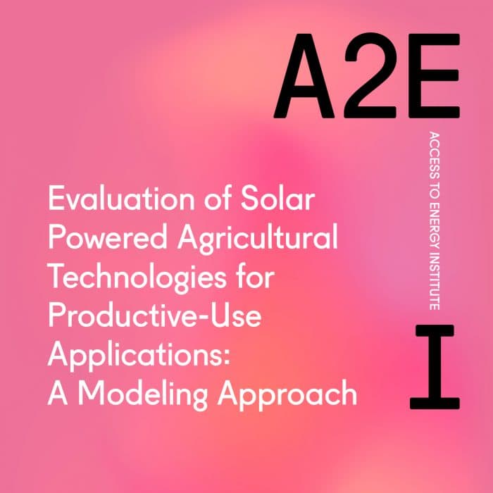 Evaluation of Solar Powered Agricultural Technologies