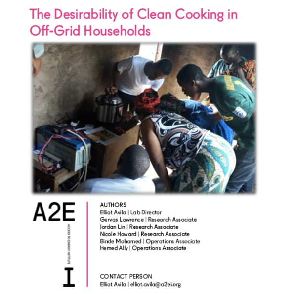 The Desirability of Clean Cooking in Off-Grid Households